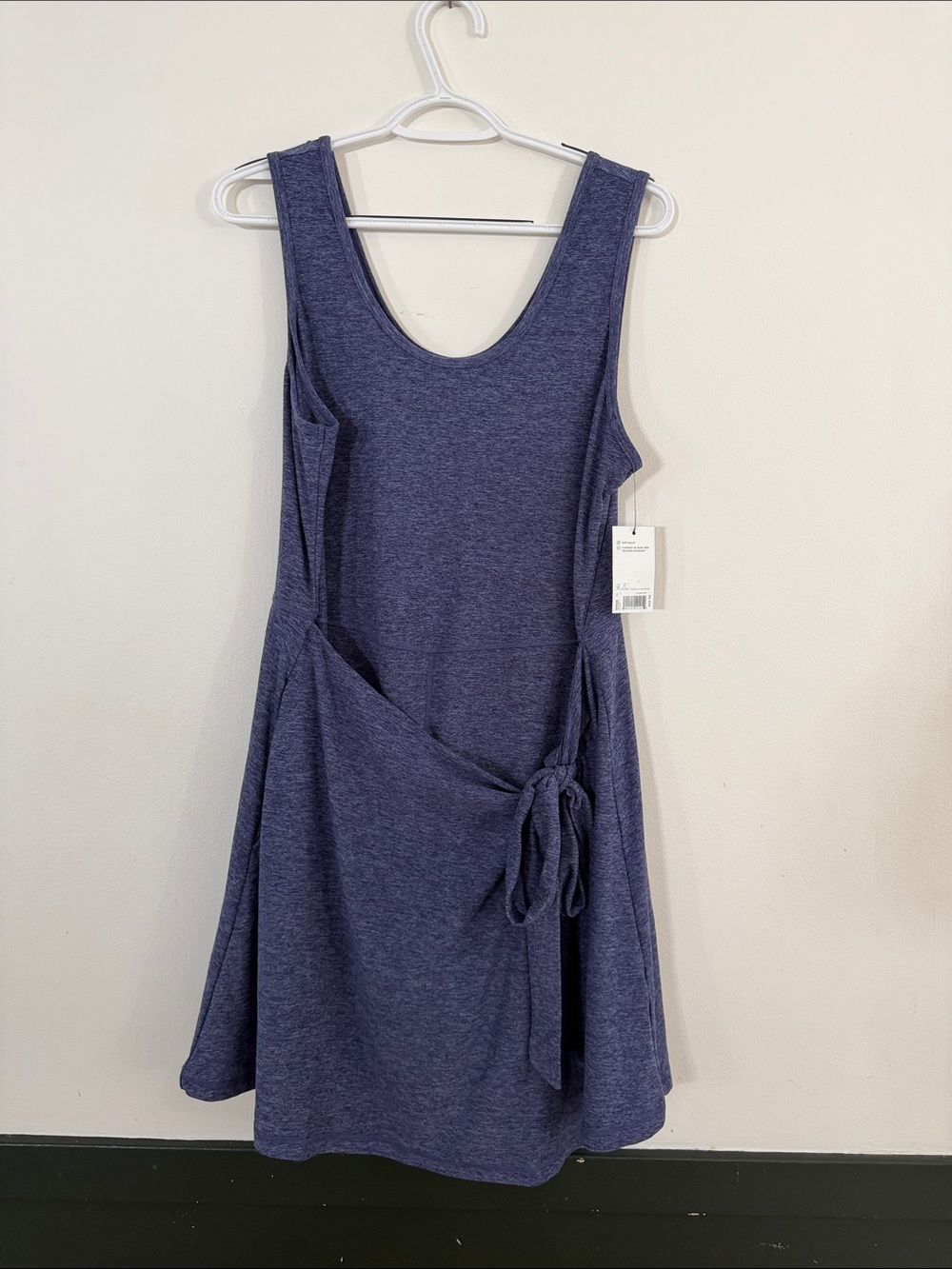 Sleeveless Navy Tie-Detail Midi Dress